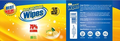 Label Image (Heavy Duty Alcohol Wipes 75 Vv 80 Pcs)